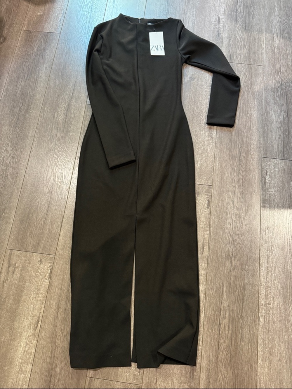 NWT Zara black long sleeve dress M